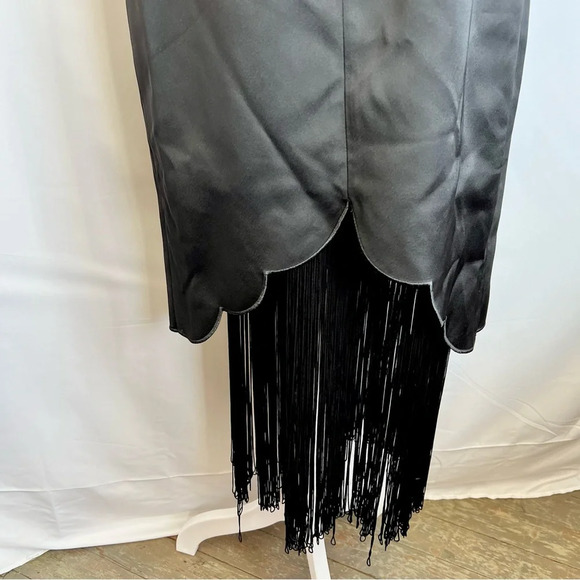NWT Keepsake The Label Dress Formal Little Black Sleeveless Fringe Size Large - Picture 7 of 14